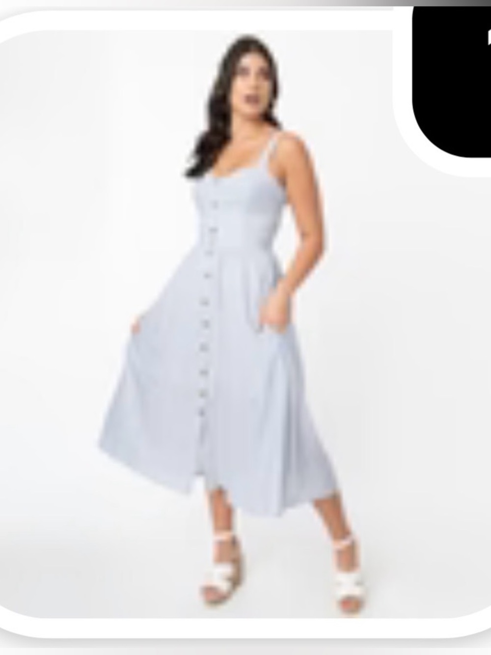 Timeless London blue and white striped sun dress